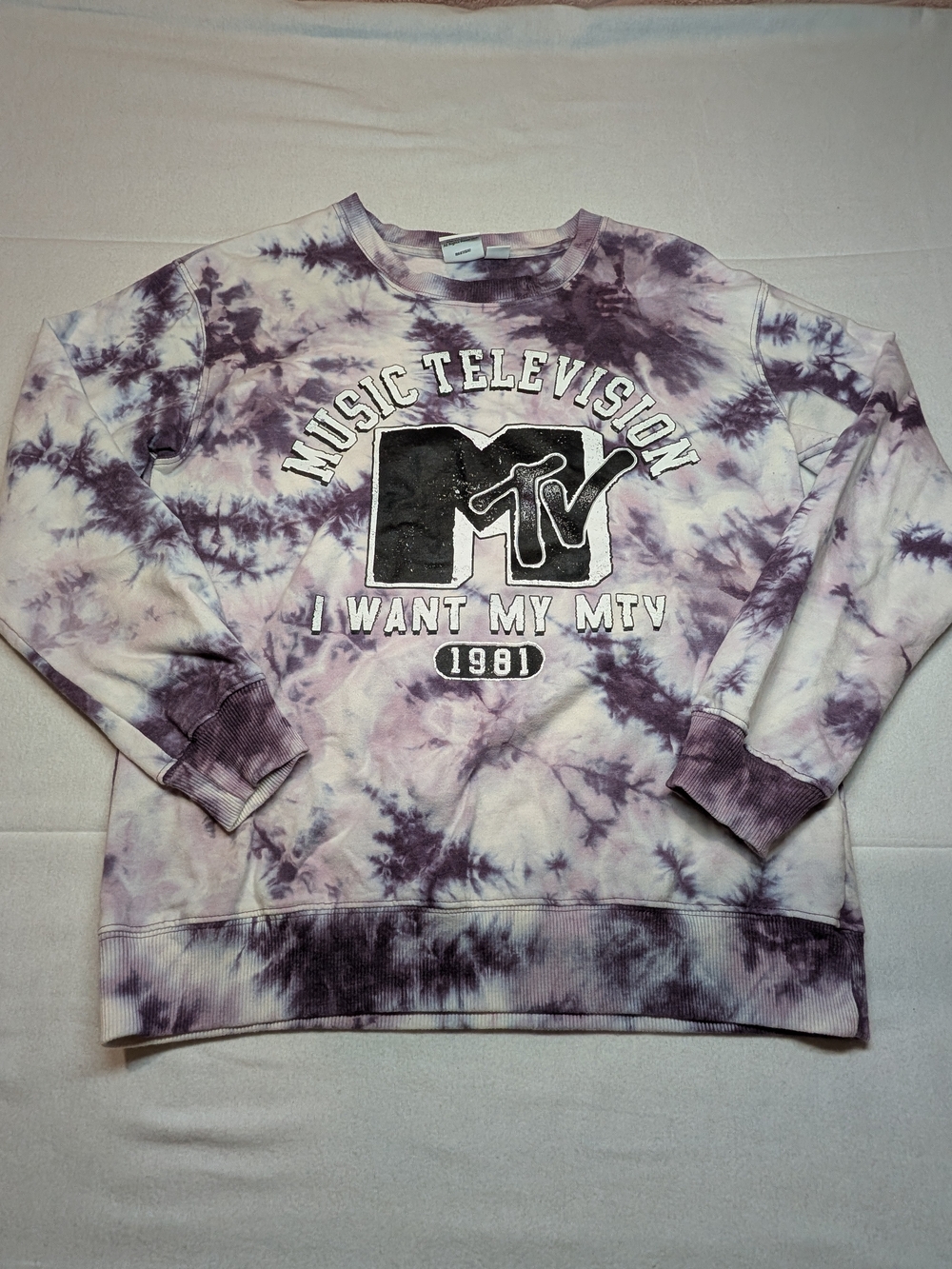 MTV Tie-Dye Crewneck Sweatshirt - Purple